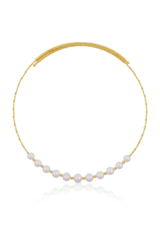 Collier Gelbgold 750 Akoya Perle 7-9mm