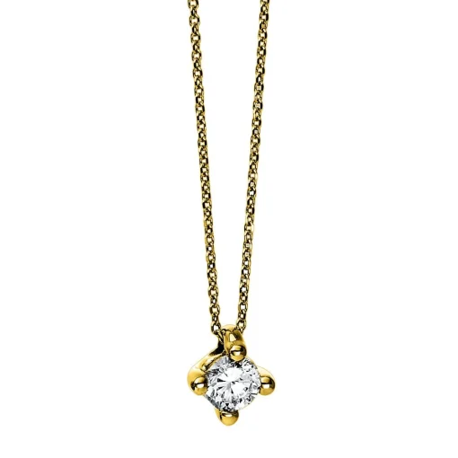 Collier 585/14K Gelbgold Diamant 0.2ct.