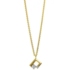 Collier 750/18K Gelbgold Diamant 0.12ct. 45 cm