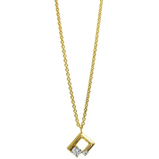 Collier 750/18K Gelbgold Diamant 0.12ct. 45 cm