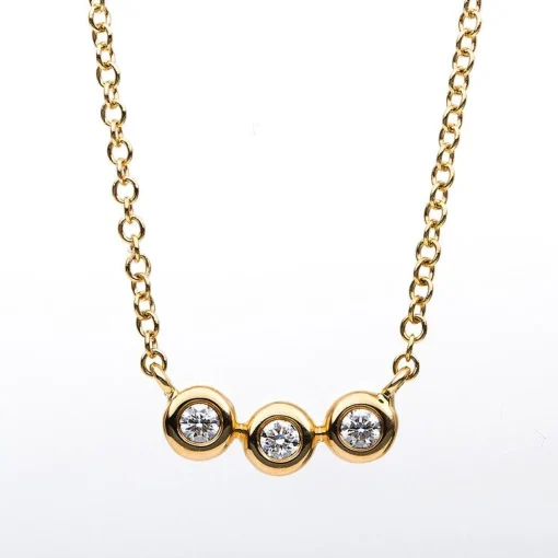 Collier 750/18K Gelbgold Diamant 0.09ct. 45 cm