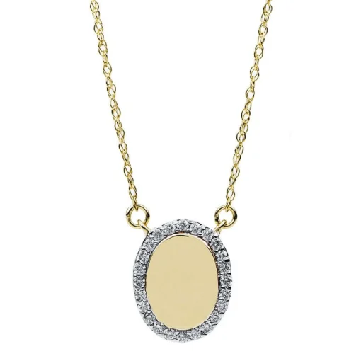 Collier 585/14K Gelbgold Diamant 0.11ct. 46 cm