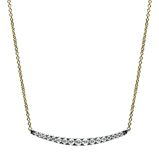 Collier 750/18K Gelbgold/Weissgold Diamant 0.14ct.