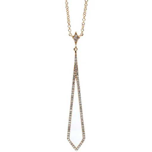 Collier 585/14K Roségold Diamant 0.19ct. 45 cm