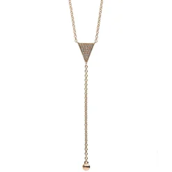 Collier 585/14K Roségold Diamant 0.09ct.
