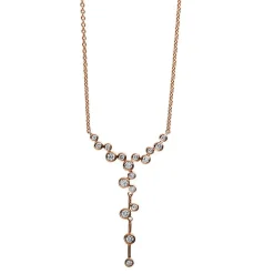 Collier 585/14K Roségold Zargen Diamant 0.3ct.