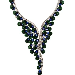 Collier 750/18K Rotgold Diamant 6.93ct. Tsavorith 35.95ct.  40 cm