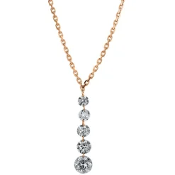 Collier 750/18K Rotgold Diamant 0.5ct. 42 cm