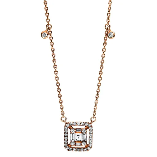 Collier 750/18K Rotgold Diamant 0.35ct.
