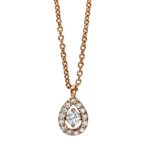 Collier 585/14K Rotgold Diamant 0.1ct.