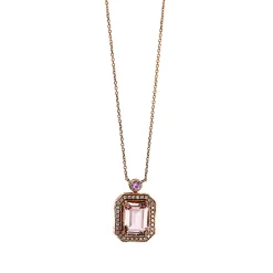 Collier 750/18K Rotgold Diamant 0.12ct. Safir 2.15ct.