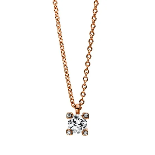 Collier 750/18K Rotgold Diamant 0.18ct. 42 cm