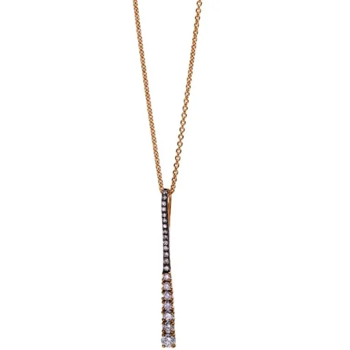 Collier 750/18K Rotgold Diamant 0.21ct. 45 cm