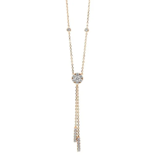 Collier 750/18K Rotgold Diamant 0.51ct. 42 cm