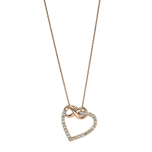 Collier 585/14K Rotgold Diamant 0.2ct.