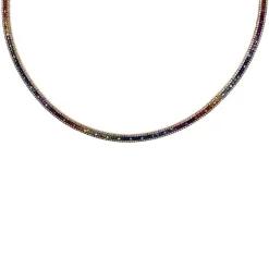 Collier 750/18K Rotgold Diamant 3.45ct. Safir 10.92ct.