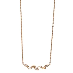 Collier 750/18K Rotgold Diamant 0.06ct. 45 cm
