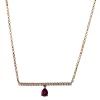 Collier 750/18K Rotgold Diamant 0.09ct. Rubin 0.18ct. 42 cm