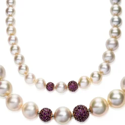 Collier 750/18K Rotgold Rhodolith 7.84ct.  87 cm