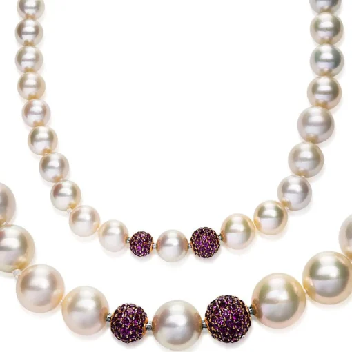 Collier 750/18K Rotgold Rhodolith 7.84ct.  87 cm