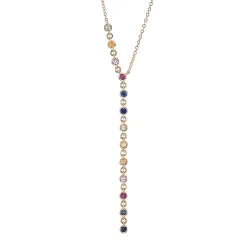 Collier 585/14K Rotgold Safir 0.37ct. 45.7 cm