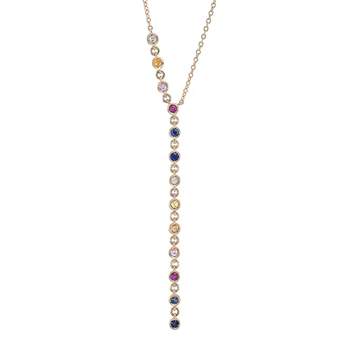 Collier 585/14K Rotgold Safir 0.37ct. 45.7 cm