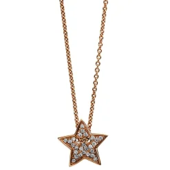 Collier 750/18K Rotgold Stern Diamant 0.11ct.