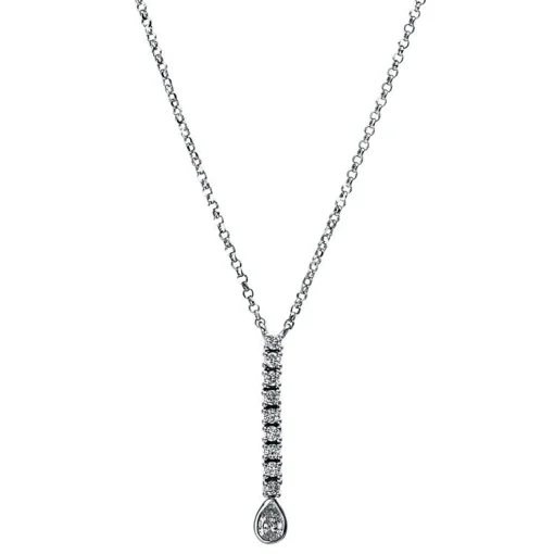 Collier 750/18K Weissgold Diamant 0.19ct. 42 cm