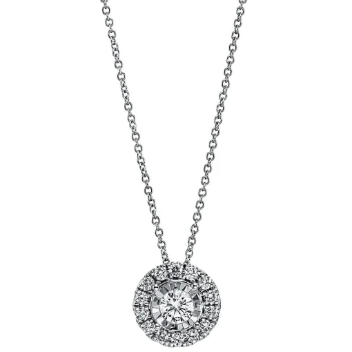 Collier 750/18K Weissgold Diamant 0.49ct.