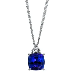 Collier 750/18K Weissgold Diamant 0.41ct. Tansanit 6.93ct.