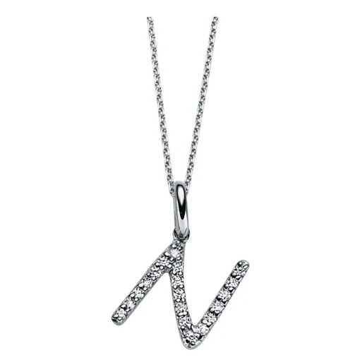 Collier 750/18K Weissgold Diamant 0.08ct.