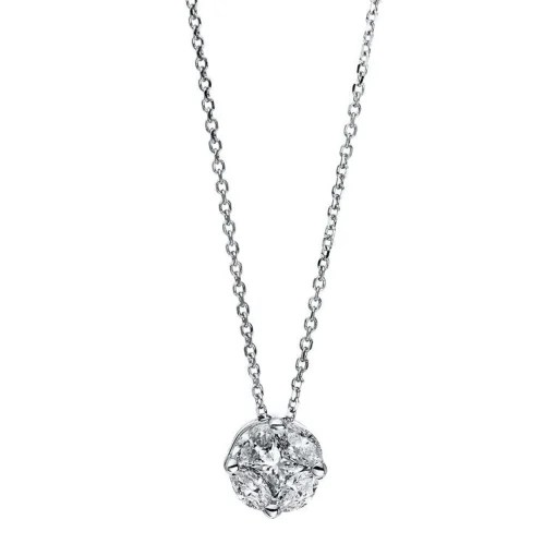 Collier 750/18K Weissgold Diamant 0.33ct. 45 cm