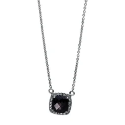 Collier 750/18K Weissgold Diamant 0.07ct. Onyx 0.6ct.