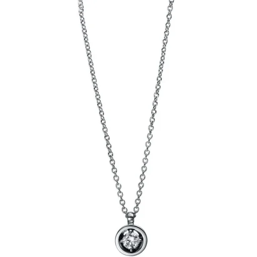 Collier 750/18K Weissgold Diamant 0.11ct. 42 cm