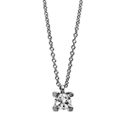 Collier 750/18K Weissgold Diamant 0.22ct. 42 cm