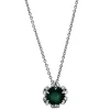 Collier 750/18K Weissgold Diamant 0.09ct. Smaragd 0.75ct.