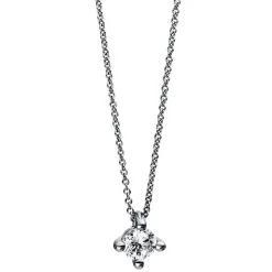 Collier 585/14K Weissgold Diamant 0.15ct. 42 cm