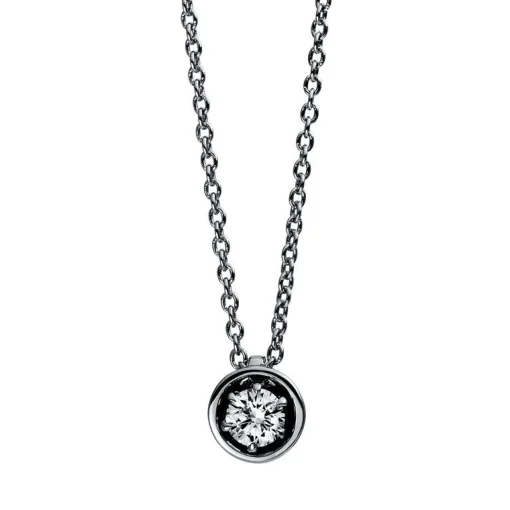 Collier 750/18K Weissgold Diamant 0.11ct. 42 cm