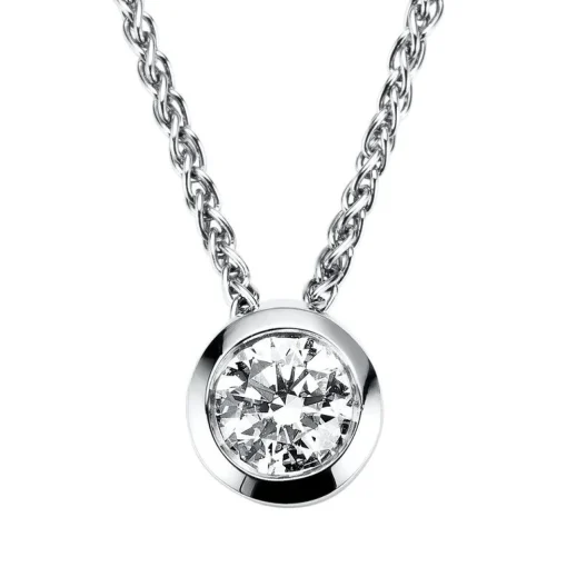 Collier 750/18K Weissgold Diamant 0.25ct. 42 cm