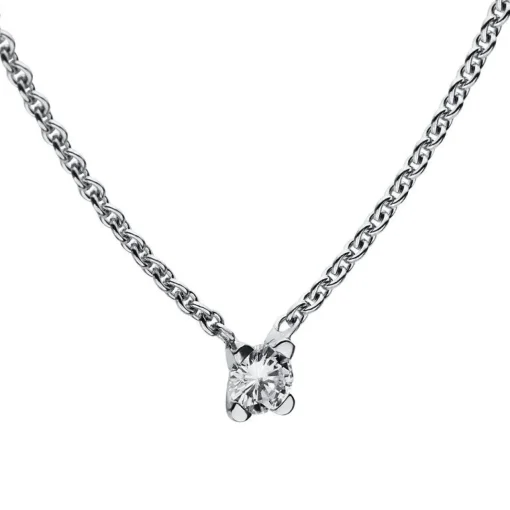Collier 585/14K Weissgold Diamant 0.11ct.