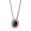Collier 750/18K Weissgold Diamant 0.08ct. Rubin 0.55ct. 43 cm