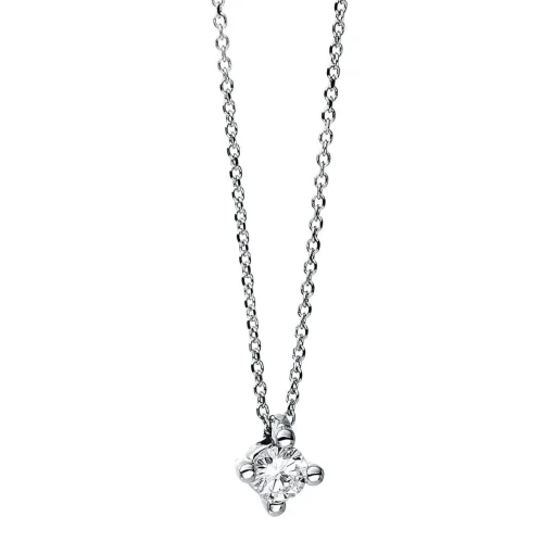 Collier 585/14K Weissgold Diamant 0.1ct.