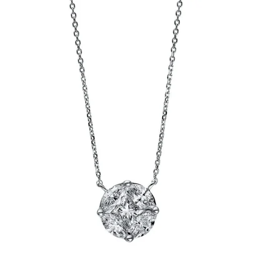 Collier 750/18K Weissgold Diamant 0.67ct. 45 cm