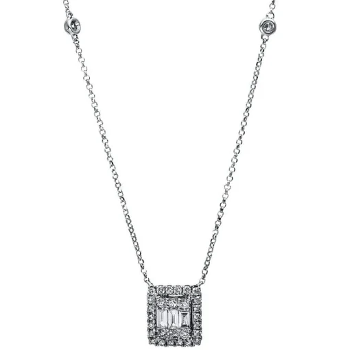 Collier 750/18K Weissgold Diamant 0.53ct. 42 cm