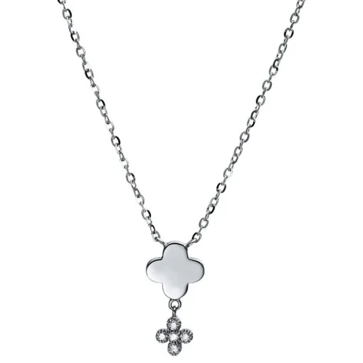 Collier 750/18K Weissgold Diamant 0.07ct. 45 cm
