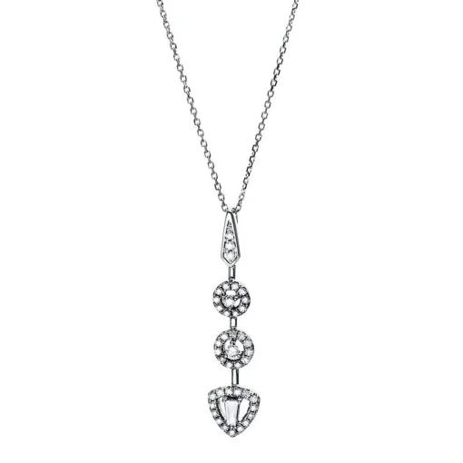 Collier 750/18K Weissgold Diamant 0.28ct. 45 cm