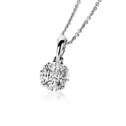 Collier 585/14K Weissgold Diamant 0.21ct. 45 cm