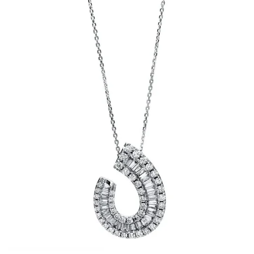Collier 750/18K Weissgold Diamant 0.7ct. 45 cm