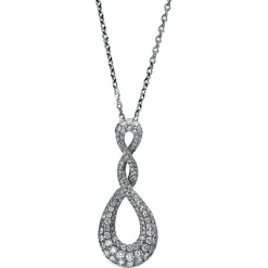 Collier 750/18K Weissgold Diamant 1ct. 45 cm