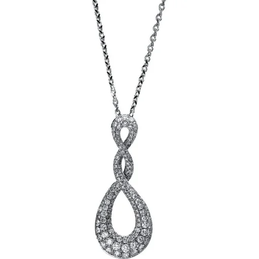 Collier 750/18K Weissgold Diamant 1ct. 45 cm